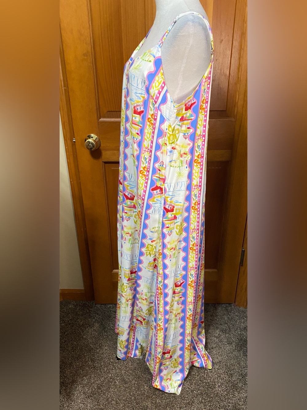NWT LABEL of Love Multicolor Striped Floral Maxi Dress - Picture 2 of 5